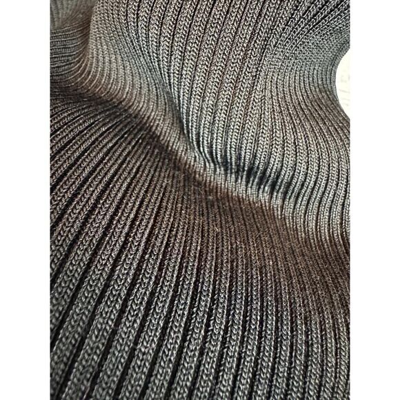 RALPH LAUREN SPORT black mock neck rib knit viscose blend sweater pullover M - Picture 2 of 6